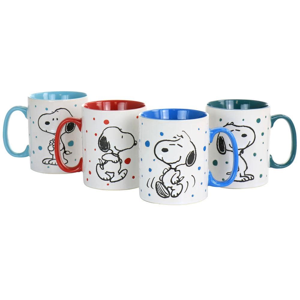 Peanuts Snoopy and Friends Tall Drinking Glasses, Set of 4