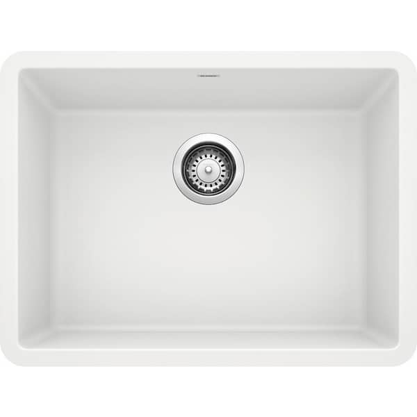 Blanco PRECIS Undermount Granite Composite 24 in. Single Bowl Kitchen Sink in White