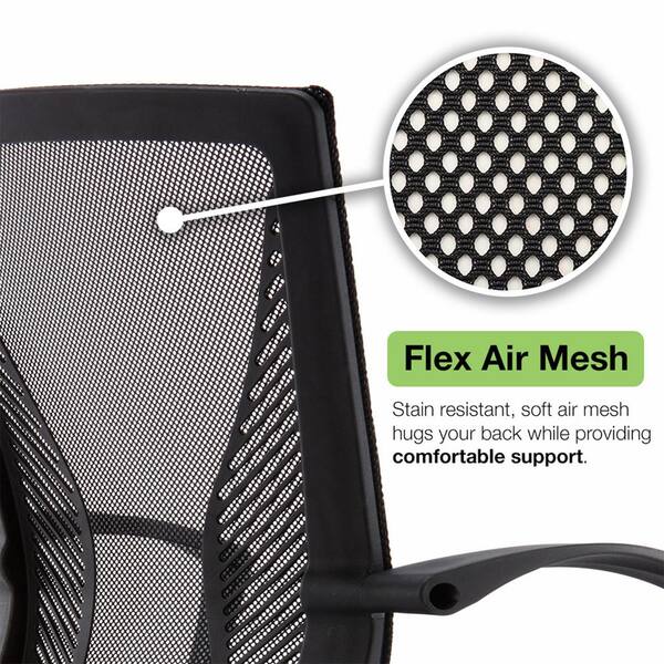 VANDUE - Zuna Black and Gray Ergonomic Mesh Mid Back Office Desk Rolling Chair