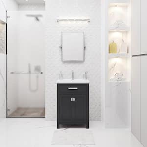 Myra 24 in. W x 18 in. D Bath Vanity in Espresso with Ceramics Vanity Top in White with White Basin and Faucet
