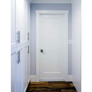 28 in. x 80 in. Craftsman Shaker Primed MDF 2-Panel Left-Hand Hybrid Core Wood Single Prehung Interior Door