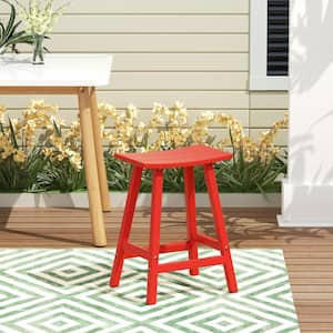 Franklin Red 24 in. Plastic Outdoor Bar Stool