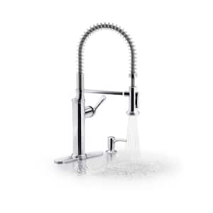Sous Pro-Style Single Handle Pull Down Sprayer Kitchen Faucet in Polished Chrome