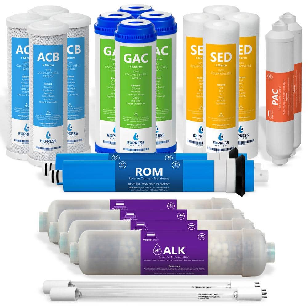 Filter Set Example Express Water 2 Year Reverse Osmosis System Filter Set-22 Filters with ...