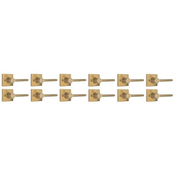 Tonebridge Brushed Gold Hall/Closet Door Lever with Square Rose 12-Pack