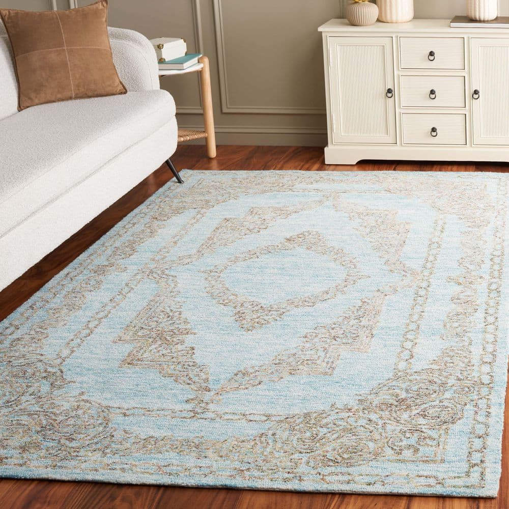 Metro 5 ft. x 8 ft. Light Blue/Green Medallion Distressed Area Rug price history on PriceWatchPro