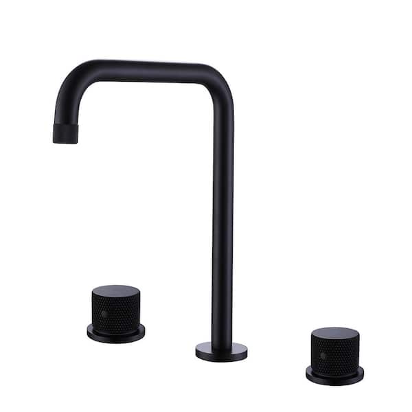 Unbranded 8 in. Widespread 2-Handle Bathroom Faucet in Matte Black