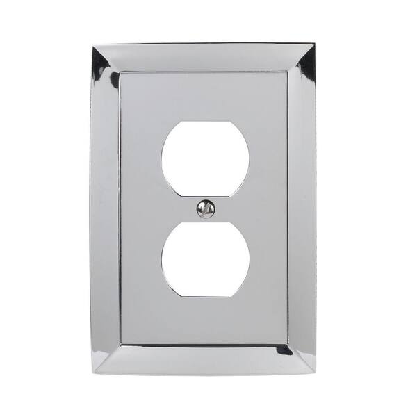 Hampton Bay Chrome 1-Gang Duplex Outlet Wall Plate (1-Pack)