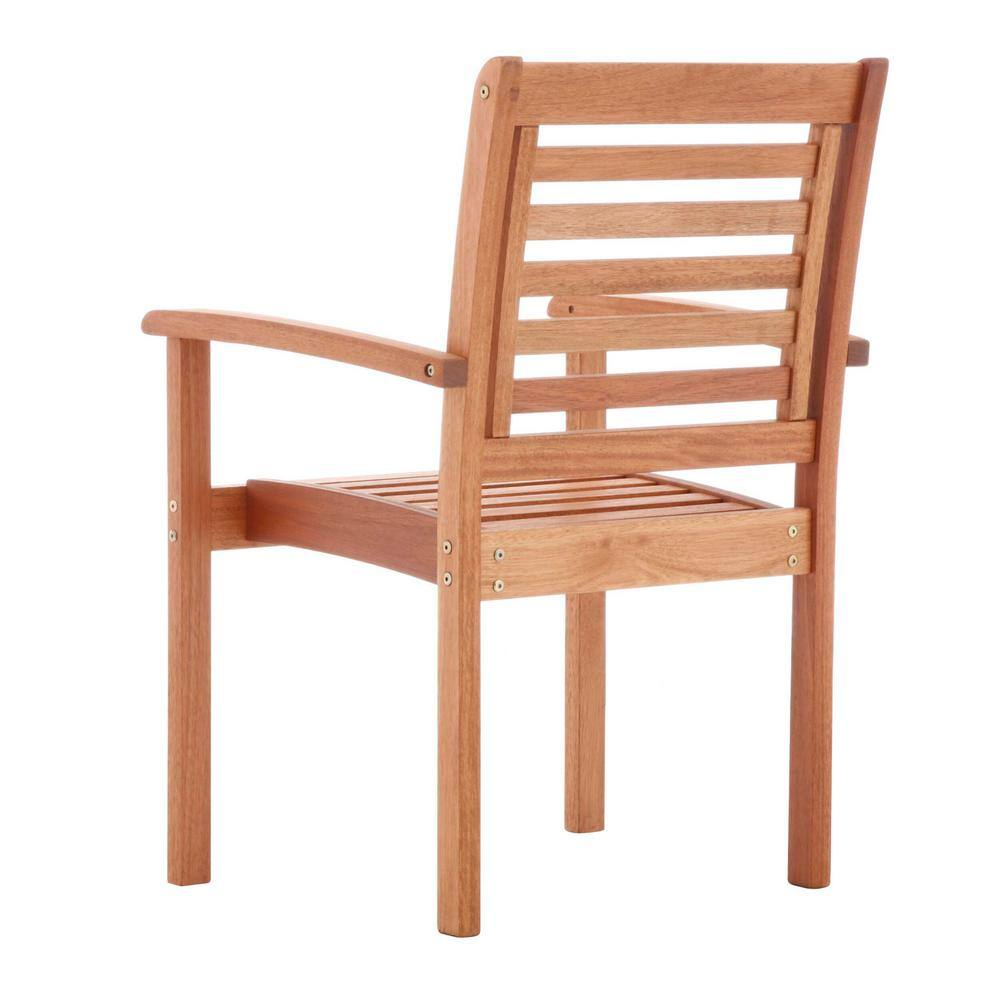 Milano Eucalyptus 5-Piece Round Patio Dining Set with Armchairs