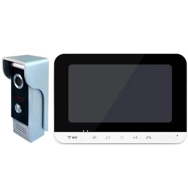 Etokfoks 7 in. Wired Wifi Video Door Intercom Intelligent Video Door Phone Intercom System with Night Vision Camera APP Remote
