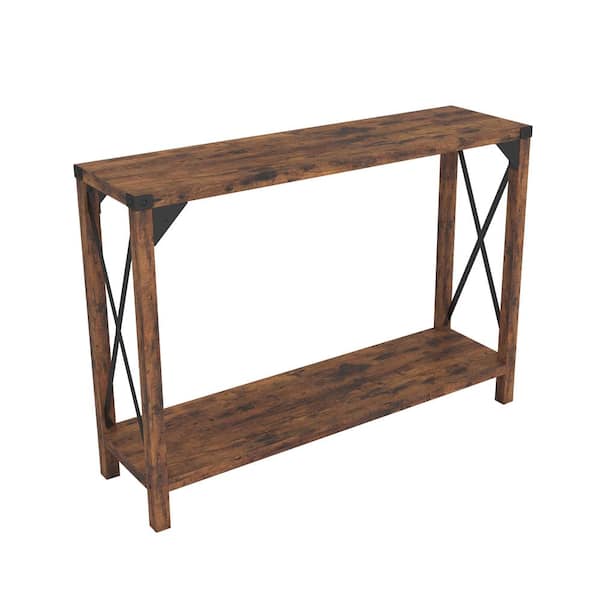 Tileon 2-Tier Wood Accent Sofa Table for Kitchen