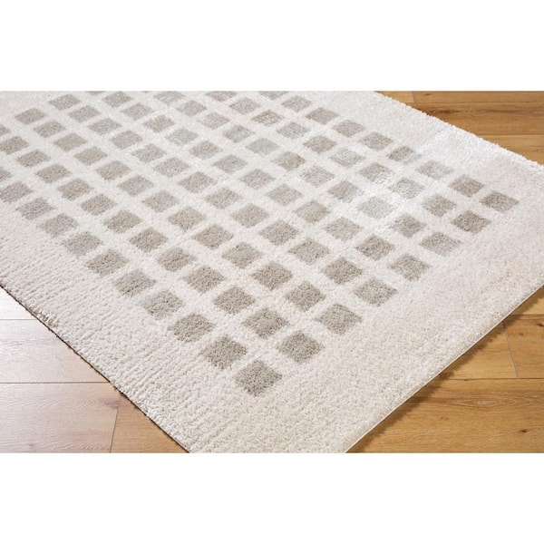 Fossay Shag Grey 3 ft. x 7 ft. Modern Indoor Area Rug