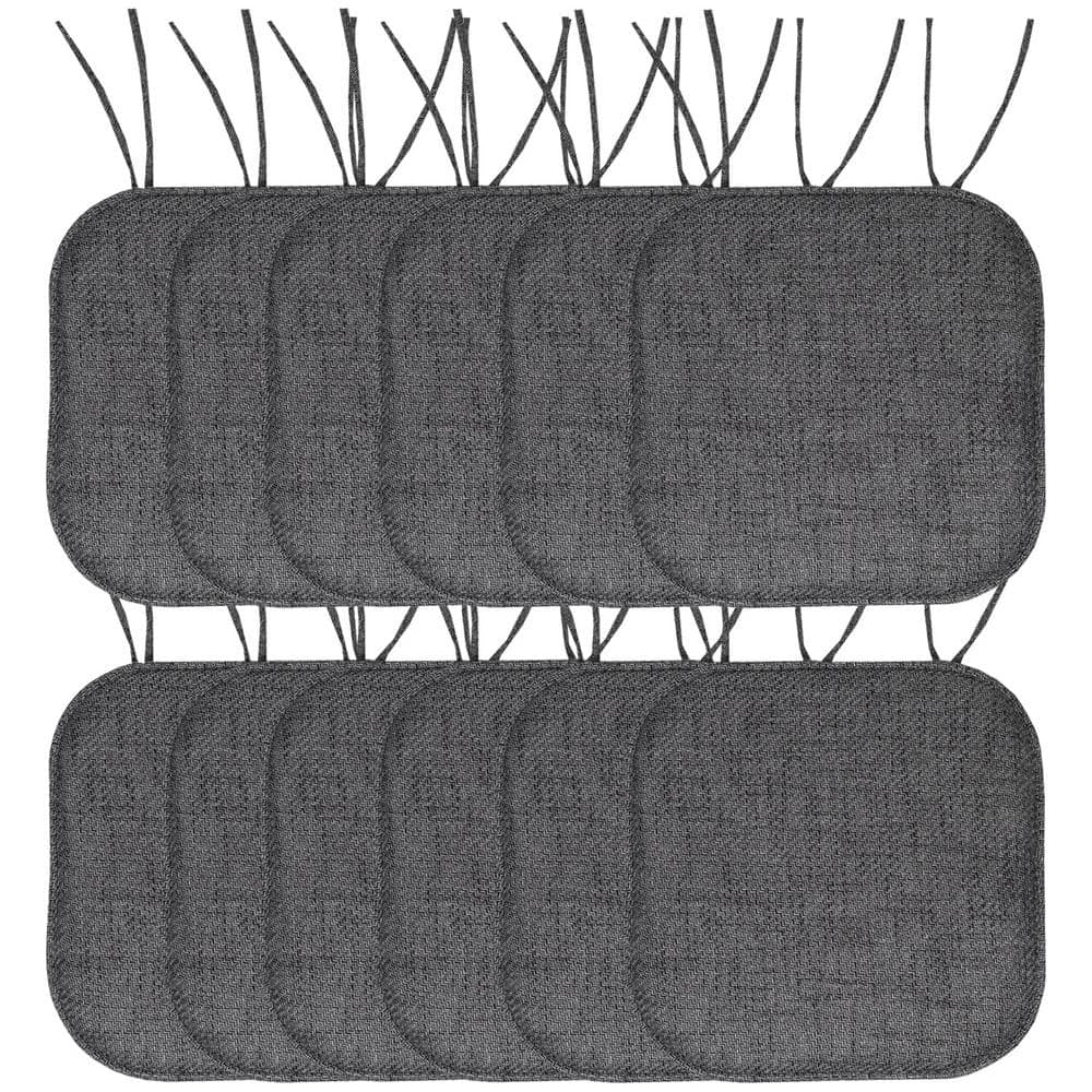 Black, Houndstooth Stitch Memory Foam U-Shaped 16 in. x 16 in. Non-Slip Indoor/Outdoor Chair Seat Cushion (12-Pack) price history on PriceWatchPro