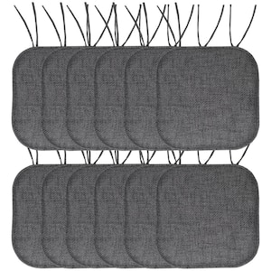 Black, Houndstooth Stitch Memory Foam U-Shaped 16 in. x 16 in. Non-Slip Indoor/Outdoor Chair Seat Cushion (2-Pack)