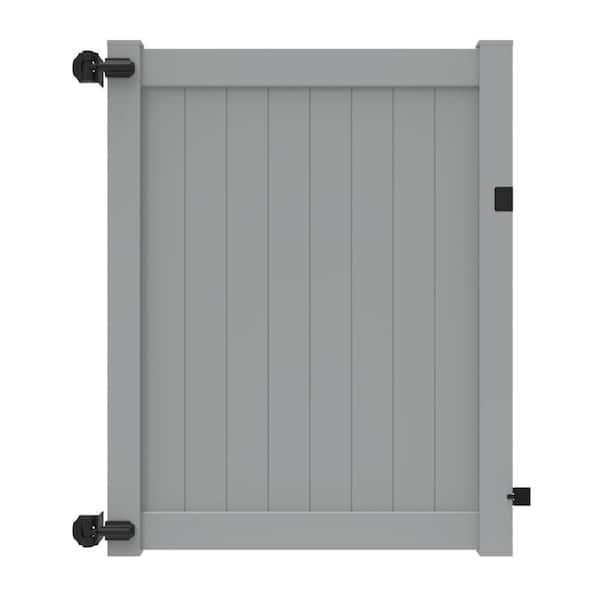 Barrette Outdoor Living Bryce 5 ft. x 6 ft. Gray Privacy Vinyl Fence Gate