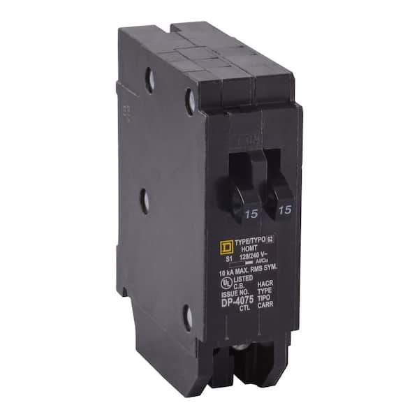 Square D Homeline 2-15 Amp Single-Pole Tandem Circuit Breaker