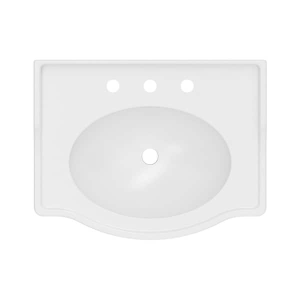 DreamLine Nile 24 in. L x 19 in. W Pedestal Bathroom Sink Base in