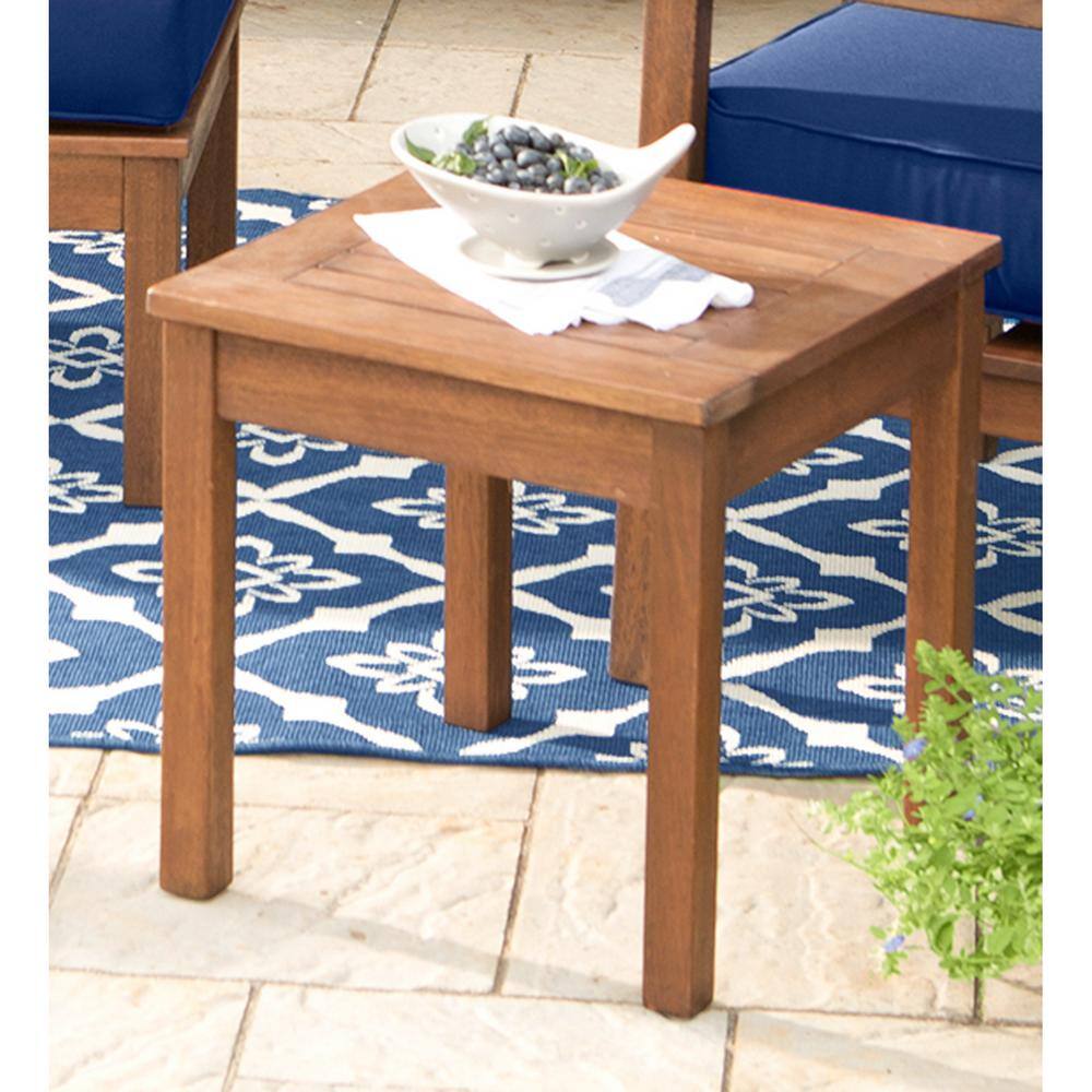 Lancaster Evergreen 21.9" Eucalyptus Wood Outdoor Side Table