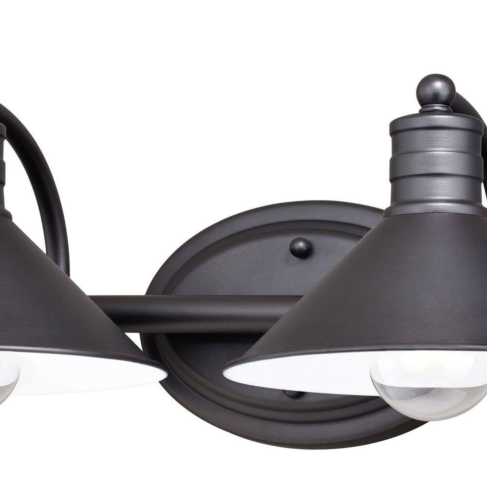 Akron 18" Bronze and Matte White Dimmable Farmhouse Vanity Light