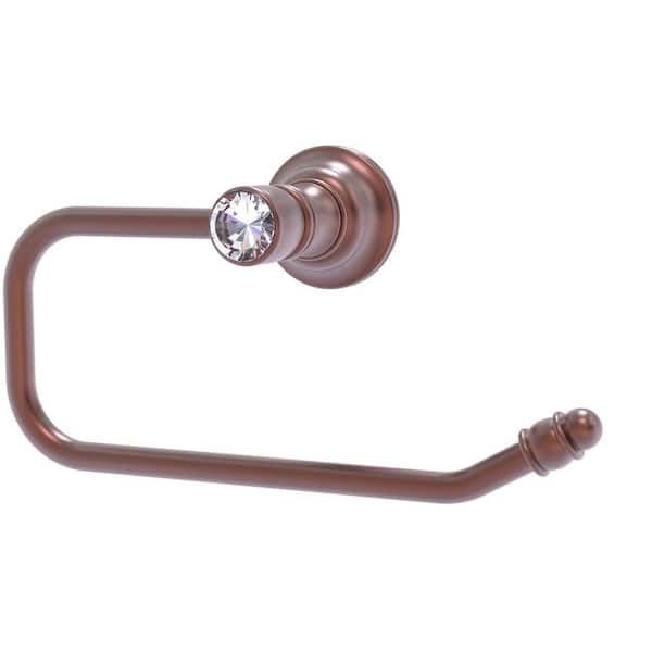 Allied Brass Carolina Crystal Euro Style Toilet Tissue Holder in Antique Copper