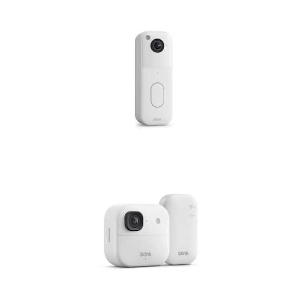 Wireless Video Doorbell and 2K+ Outdoor Battery Camera Combo, White