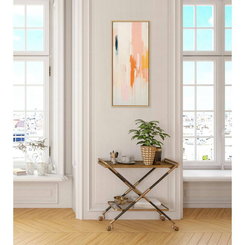Sylvie Fiesta Abstract Natural Framed Canvas Art 18"x40"