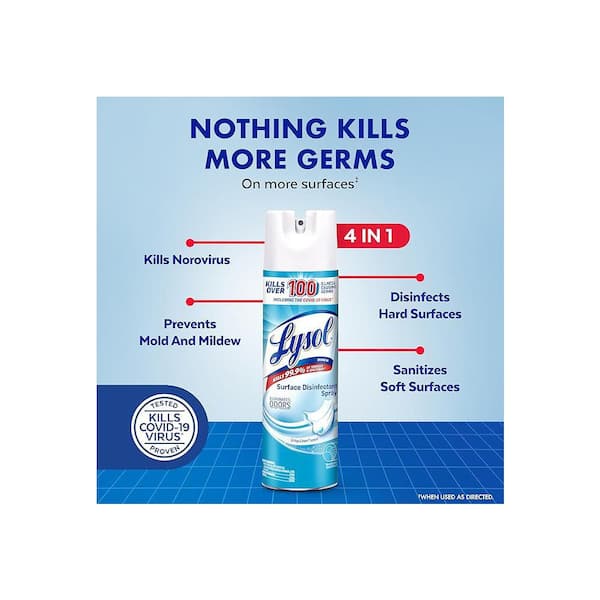 Disinfectant Spray, Household Cleaning Supplies, Antibacterial & Sanitizer, Deodorizer, Crisp Linen 19oz (3-Pack)