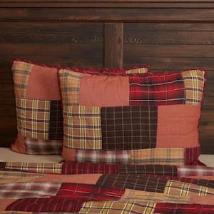 Wyatt Crimson Khaki Brown Cotton Standard Sham