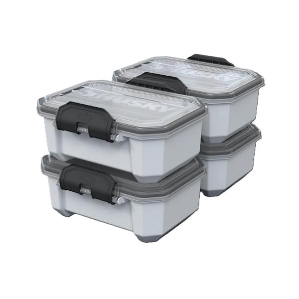 0.8 gal. Compact Pro Duty Waterproof White Tote (4-Pack)