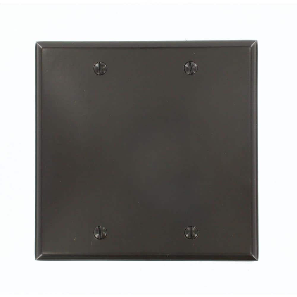 Brown Thermoset 2-Gang Blank Wall Plate