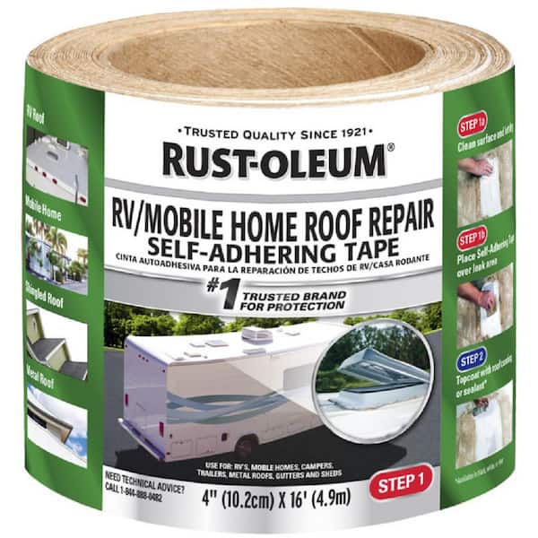 Rust-Oleum 4 in. x 16 ft. RV/Mobile Home Roof Patch Self Adhering Tape (4 Pack)