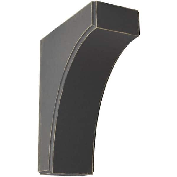 Ekena Millwork 3-1/2 in. x 10 in. x 8 in. Black Clarksville Wood Vintage Decor Bracket