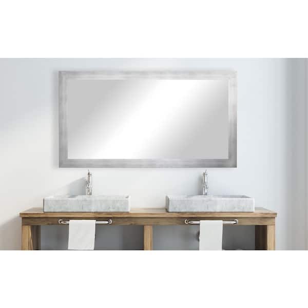 Unbranded 30 in. W x 59 in. H Framed Rectangular Bathroom Vanity Mirror in Silver