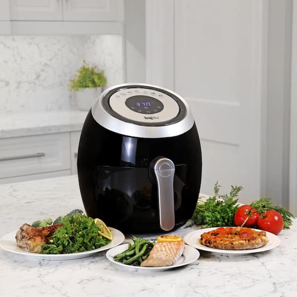 Kitchen Elite Air Fryer with 360° turbo airflow technology, 8 Preset  Functions, 8 Qt Family Size with Probe Thermometer,Nonstick Square Air  Fryer