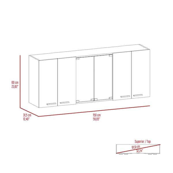 cadeninc Black Bathroom Wall Cabinet with 2 Doors and Adjustable