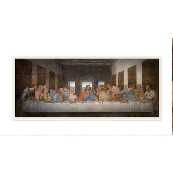 Stupell Industries 7 in. x 17 in. "Da Vinci The Last Supper Religious Classical Painting" by Leonardo Da Vinci Wood Wall Art
