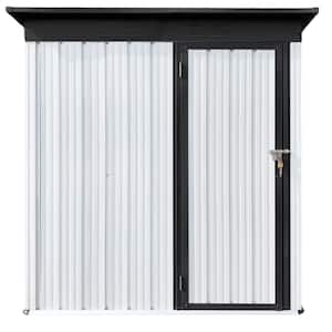 5 ft. W x 3 ft. D Metal Garden Shed for Outdoor Storage with Single Lockable Door in Black and White (15 sq. ft.)