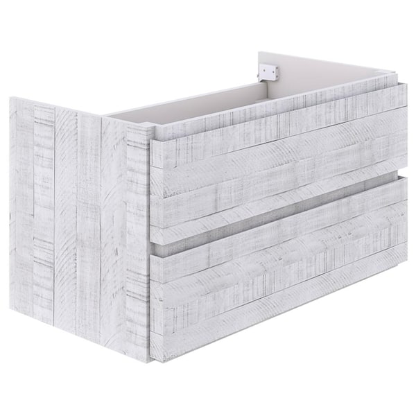Fresca Formosa 35 in. Wall Mount Floating Single Bath Vanity Cabinet without Top in Rustic White