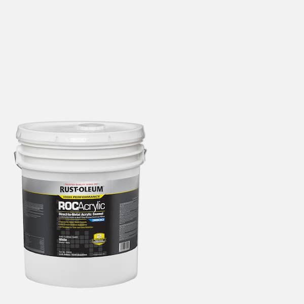 Rust-Oleum 5 gal. ROC Acrylic 3800 DTM OSHA Gloss White Interior/Exterior Enamel Paint