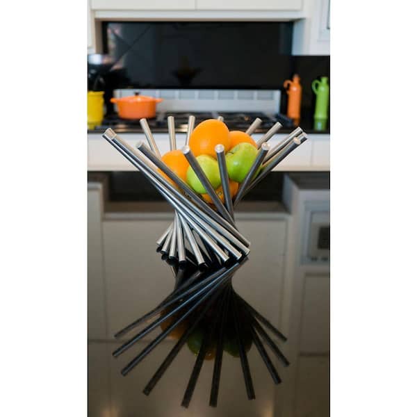 Heliot Large Chrome Stainless Steel Decorative Fruit Bowl