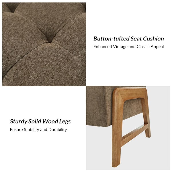 JAYDEN CREATION Hedda Brown 49.6 in. Wide Upholstered JAYDEN CREATION Hedda Brown 49.6 in. Wide Upholstered
