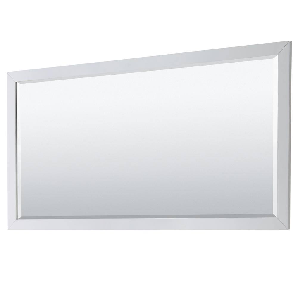 Wyndham Collection Daria 70 In W X 36 In H Framed Rectangular Bathroom Vanity Mirror In White Wcv2525m70wht The Home Depot