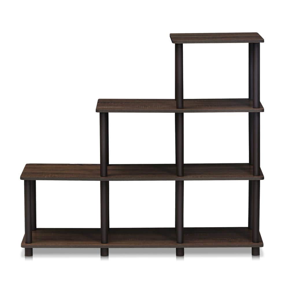Walnut Brown Adjustable Ladder Wood Shelf