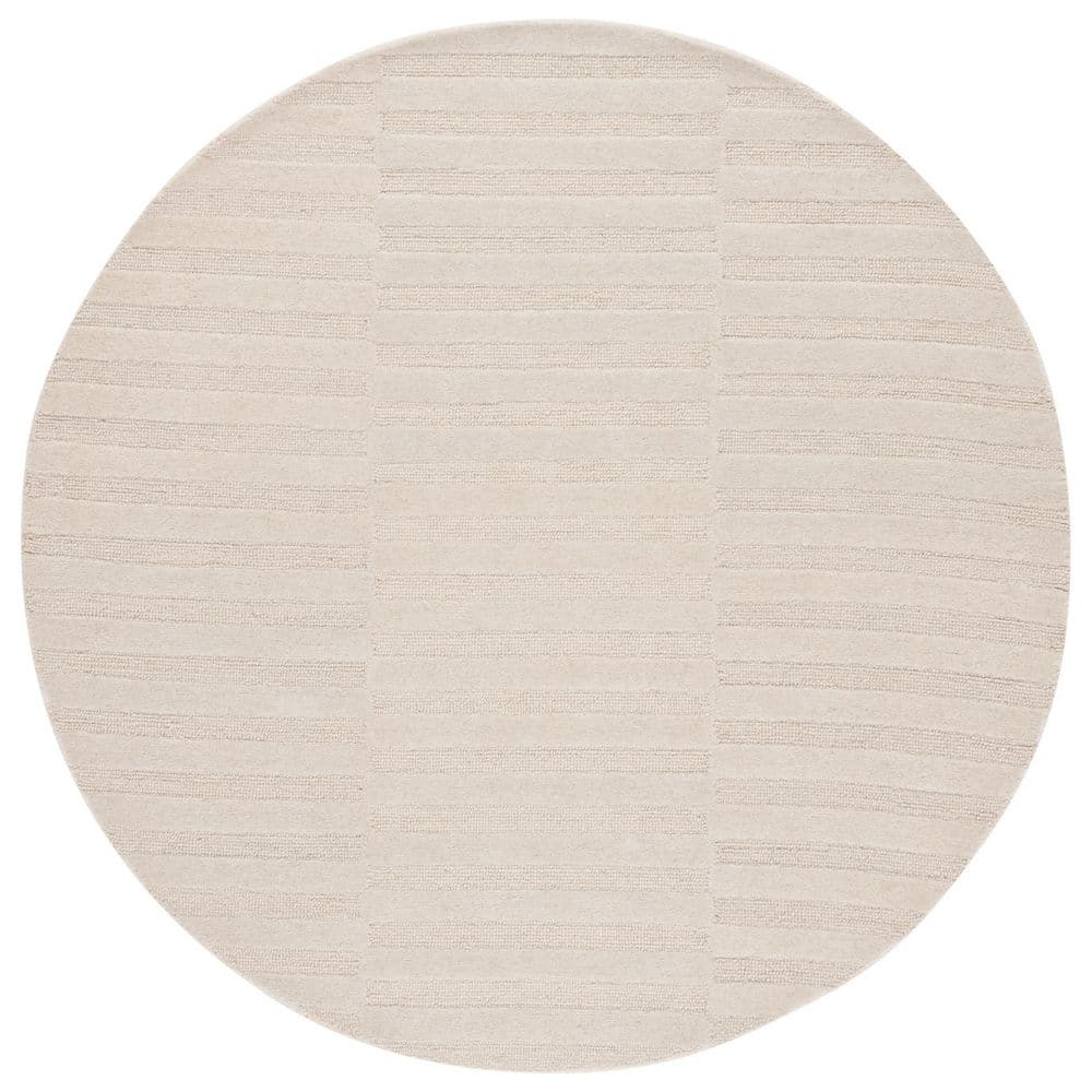 Ebony 6 ft. x 6 ft. Ivory Solid High-Low Round Area Rug price history on PriceWatchPro
