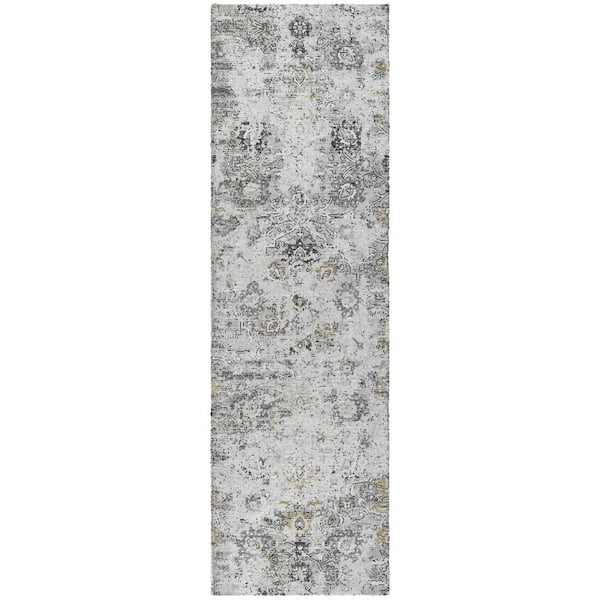 Dream Shag Premium Machine Washable Abstract ADS92 Dove 2 ft. x 7 ft. Runner Rug