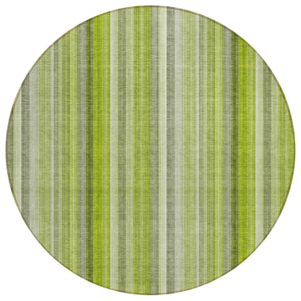 Addison Rugs Chantille ACN543 Green 8 ft. x 8 ft. Round Machine Washable Indoor/Outdoor Geometric Area Rug