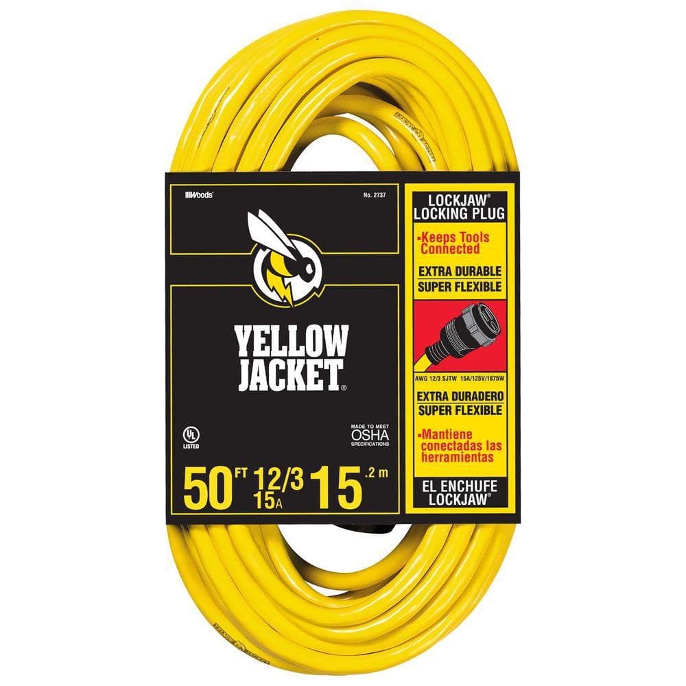 Yellow Jacket 50 ft. 12/3 SJTW Outdoor Heavy-Duty Lock Jaw