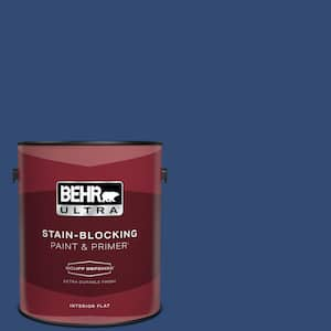 1 gal. #S-H-580 Navy Blue Extra Durable Flat Interior Paint & Primer