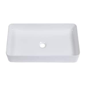 White Ceramic Rectangle Vessel Sink