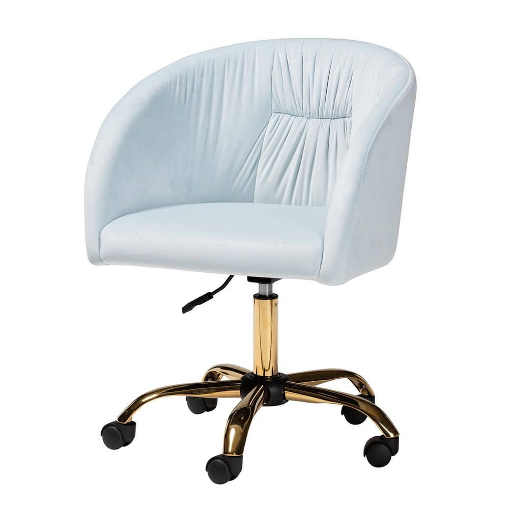 Baxton Studio Ravenna Aqua and Gold Velvet Fabric Task Chair 220